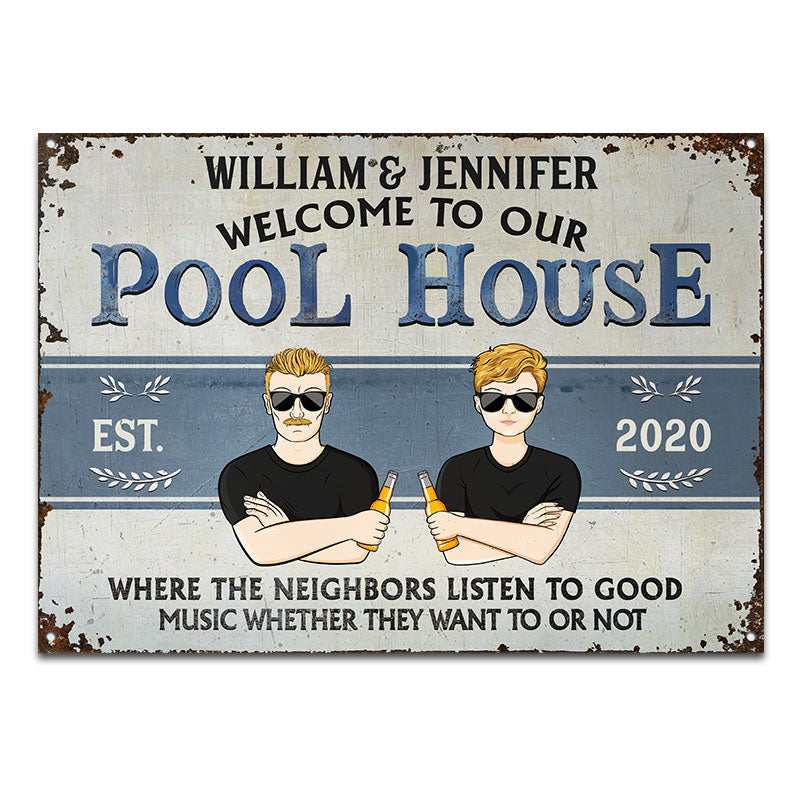 Family Couple Lake House Last A Lifetime - Personalized Custom Classic Metal Signs