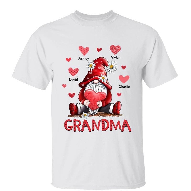 Gnome Heart Mom Grandma Gift Personalized Shirt