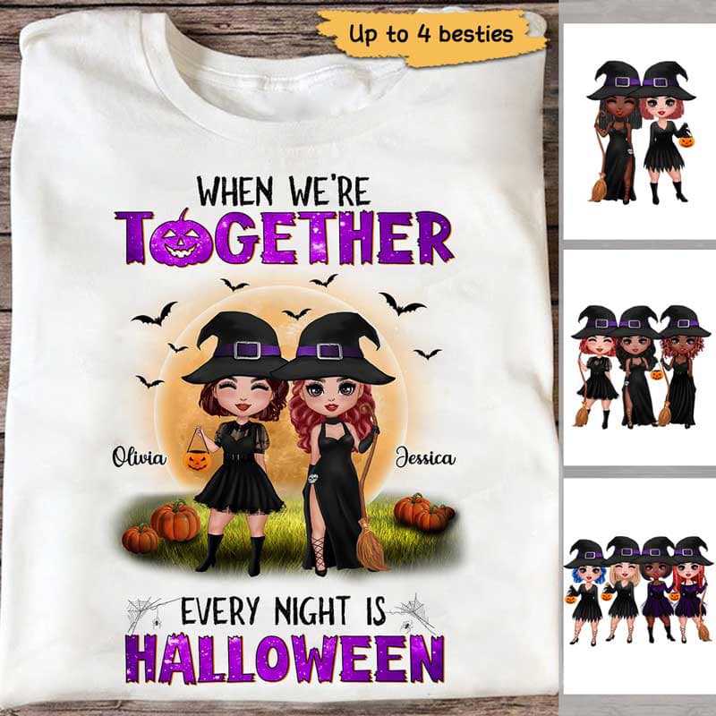 Trouble Together Doll Witches Besties Personalized Shirt