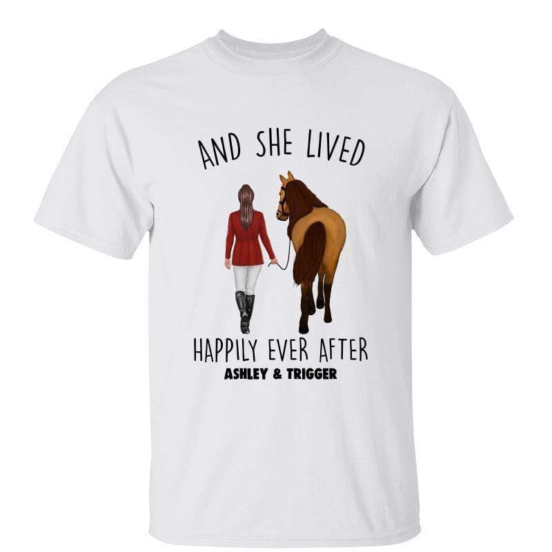 And She Lived Happy Ever After Horse Girl パーソナライズシャツ