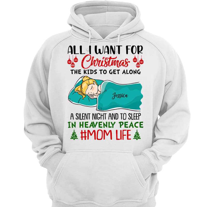 Mom Life Sleep In Heavenly Peace Personalized Hoodie Sweatshirt