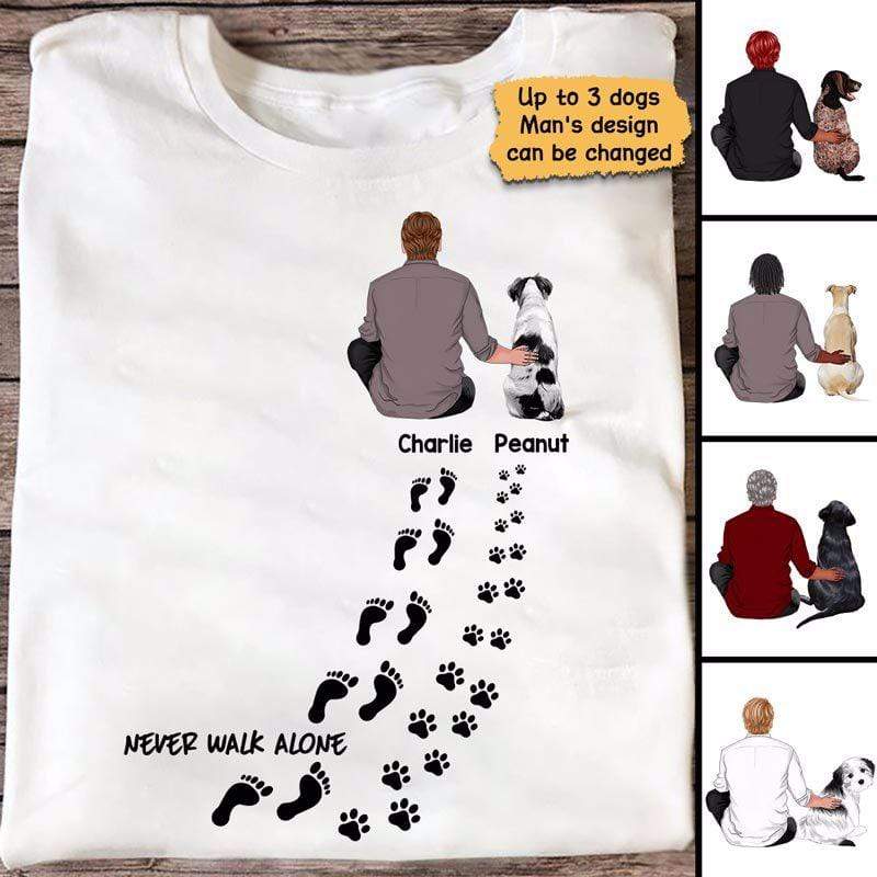 Never Walk Alone Dog Dad Personalized Dear Dad Shirt