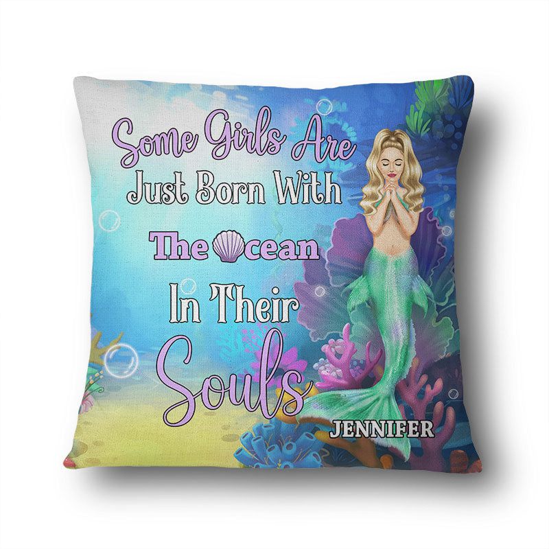 Mermaid The Ocean In Their Souls - Personalized Custom Pillow