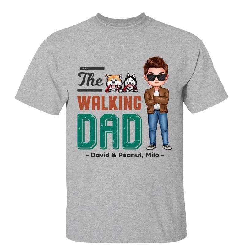 The Walking Dad Man &amp; Peeking Dog パーソナライズシャツ