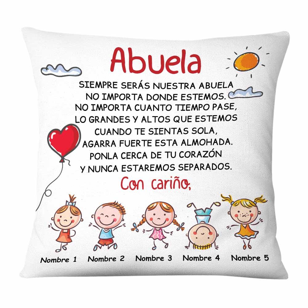 Personalized Mom Grandma Spanish Mamá Abuela Pillow