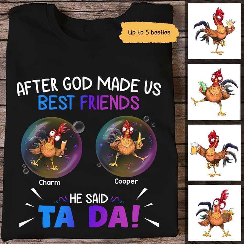 Chickens God Made Us Best Friends パーソナライズシャツ