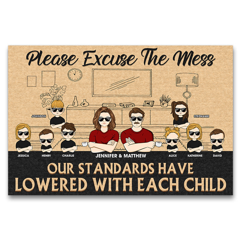 Family Husband Wife Our Standards Have Lowered With Each Child - Couple Gift - Personalized Custom Doormat