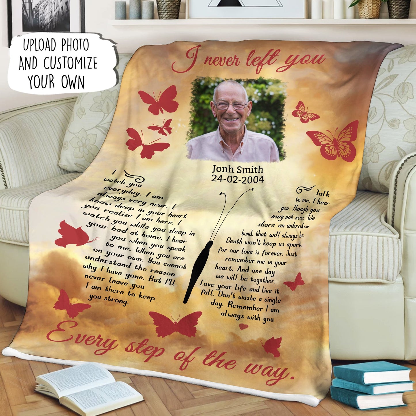 I Never Left You Customized Memorial Blanket For Family With Your Own Photo