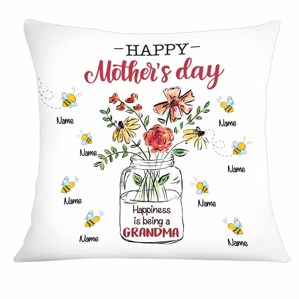 Personalized Mom Grandma Flowers Pillow