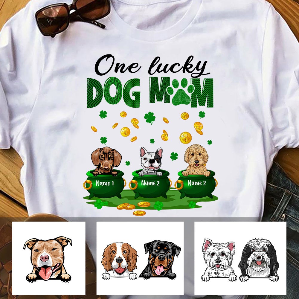 Personalized Dog Mom Irish St Patrick's Day T Shirt