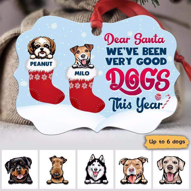 Dear Santa I've Been Good Dog パーソナライズド クリスマス オーナメント