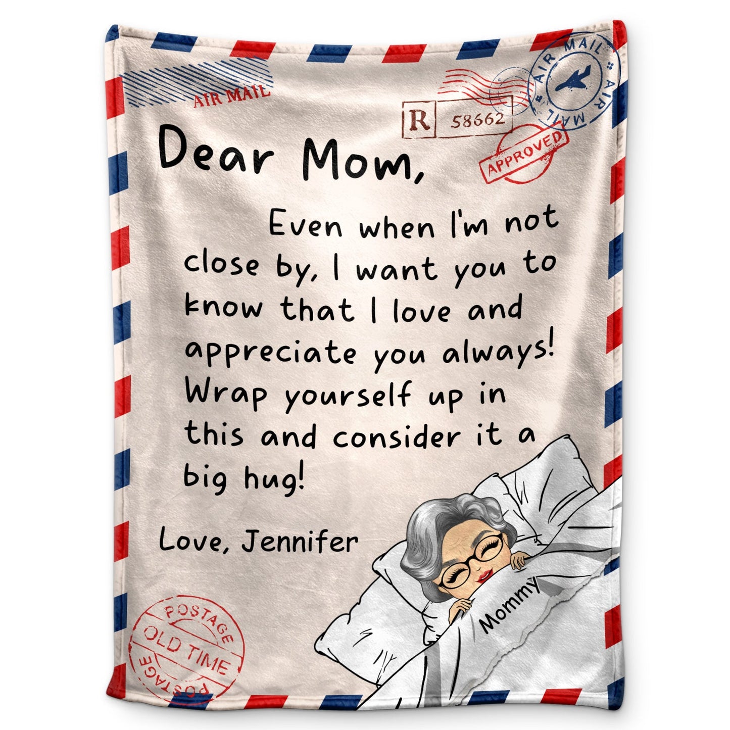 Mother Wrap Yourself & Consider It A Big Hug - Gift For Mother - Personalized Custom Fleece Blanket