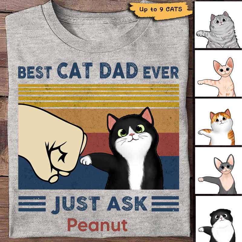 Best Cat Dad/Mom Fluffy Cat Personalized Dear Dad Shirt