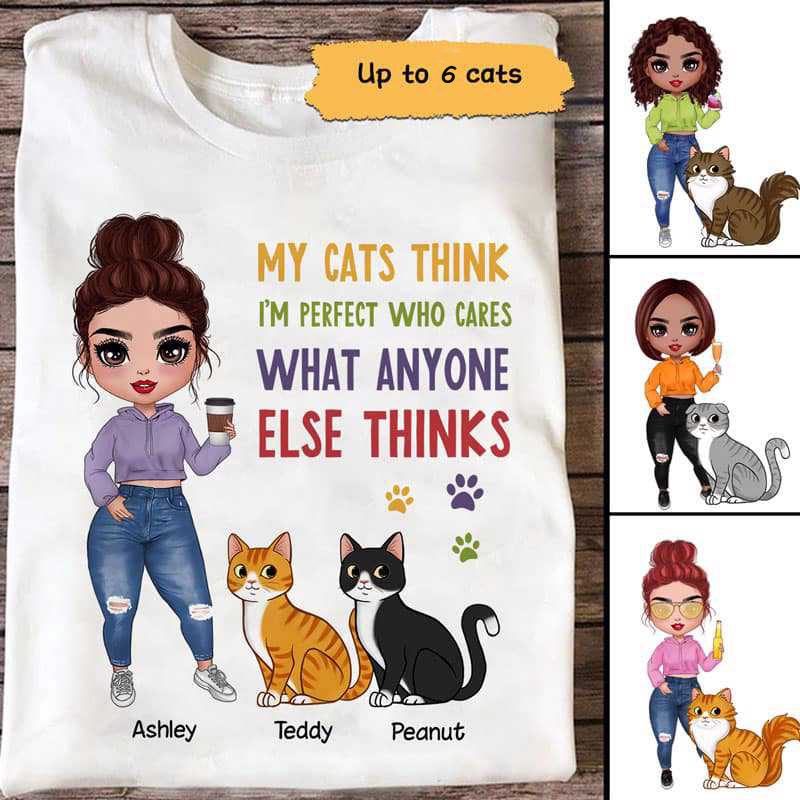 Colorful My Cats Think I‘m Perfect Personalized Shirt