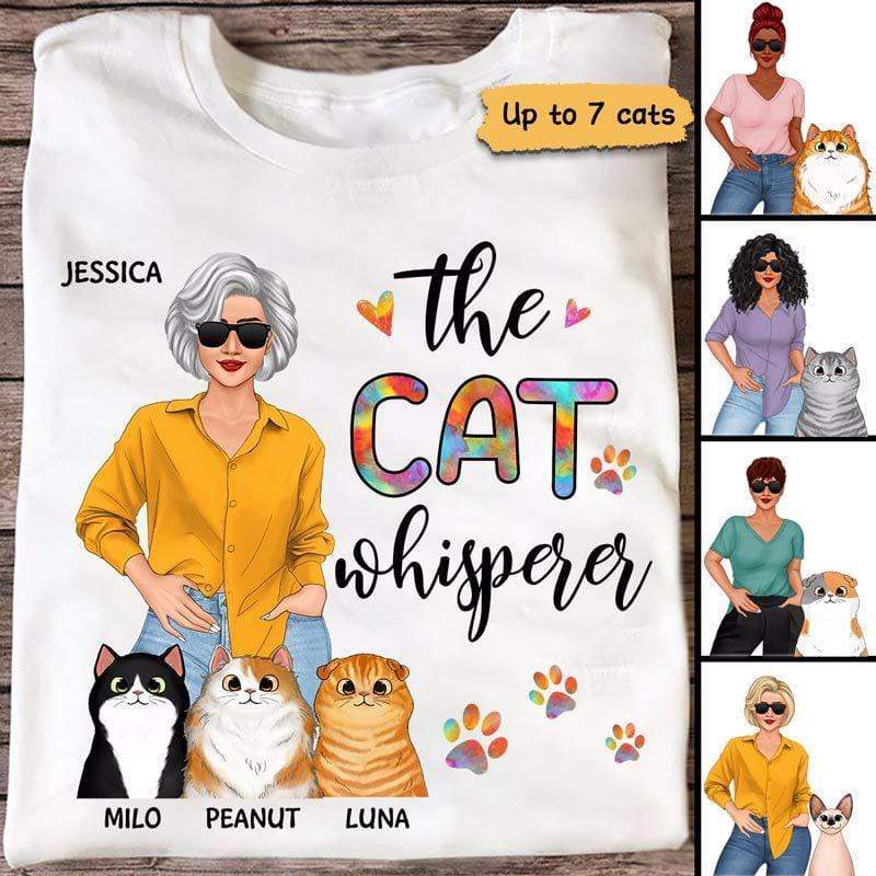 Cat Whisperer Posing Woman Personalized Shirt