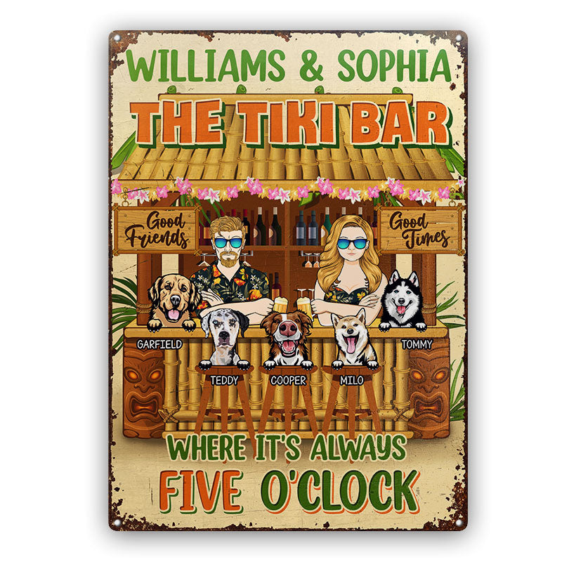 Couple Where It's Always Five O'Clock - Tiki Bar Decor - Personalized Custom Classic Metal Signs