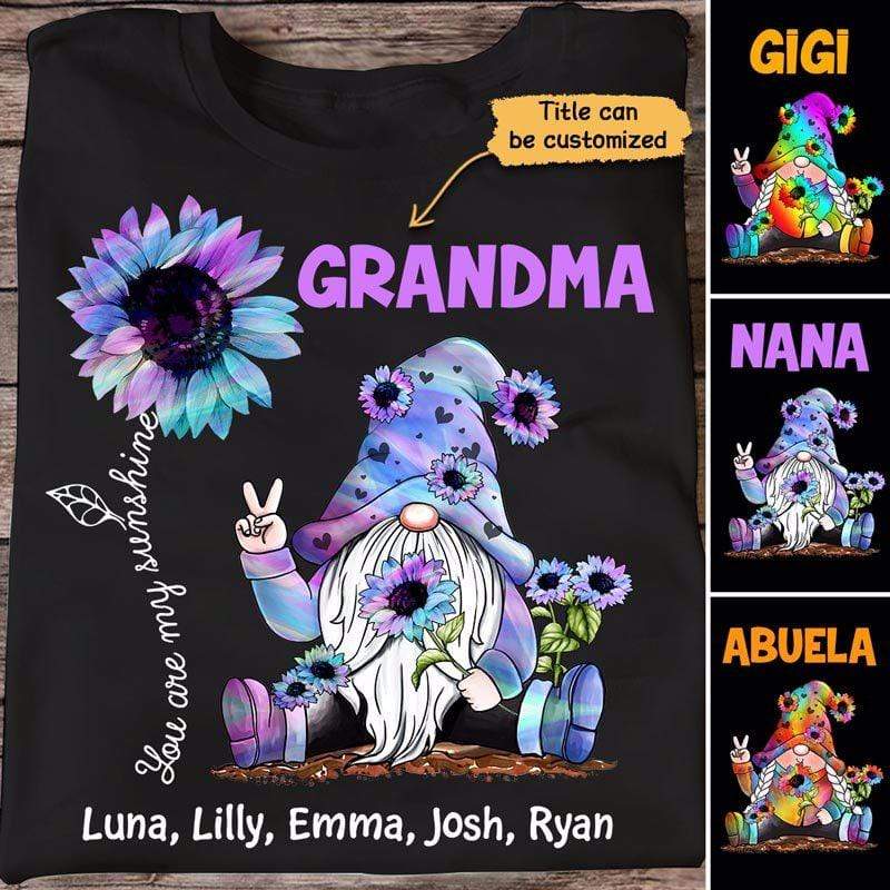 Hologram Gnome Grandma Sunflower Personalized Shirt