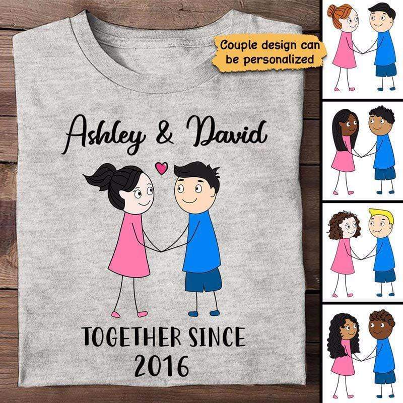 Together Since Stick Couple Personalized Shirt