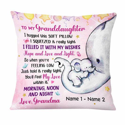 Personalized Elephant Mom Grandma Daughter Granddaughter Son Grandson Hug This Pillow