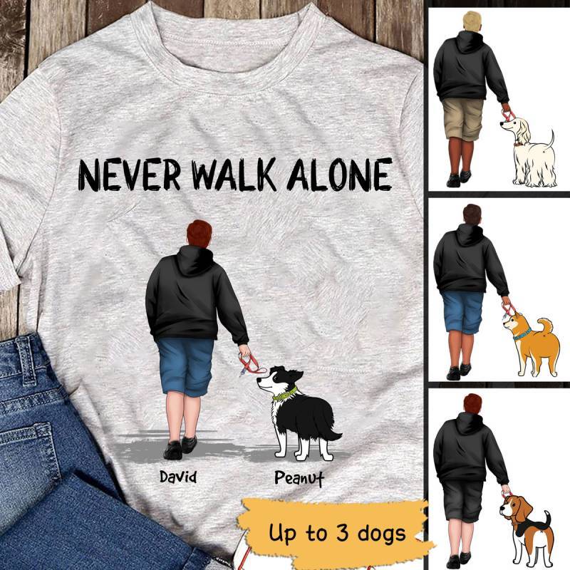 The Walking Dad & Wiggle Butt Dog Personalized Shirt