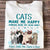 Cats Make Me Happy Sitting Cat Cartoon Personalized Shirt