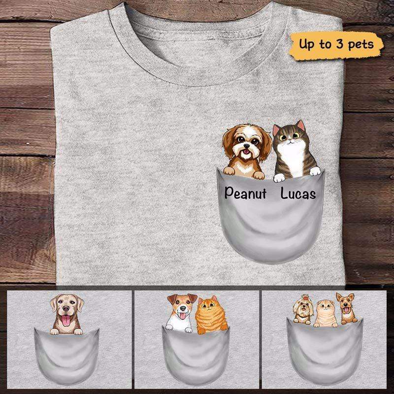 Dog Cat Pocket Personalized Shirt