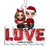 Doll Christmas Couple Sitting On LOVE Personalized Metal Ornament