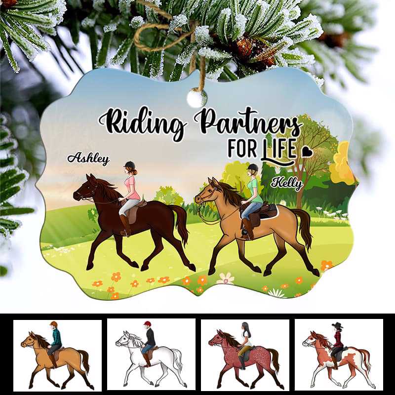 Horse Riding Besties Personalized Christmas Ornament