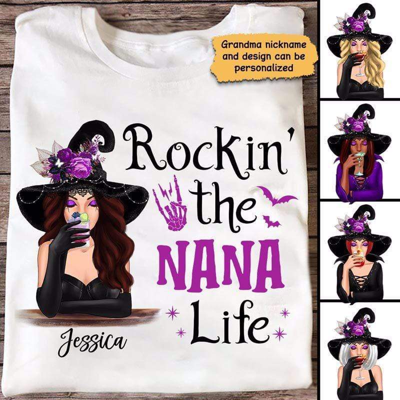 Rockin‘ Grandma Witch Life Halloween Personalized Shirt