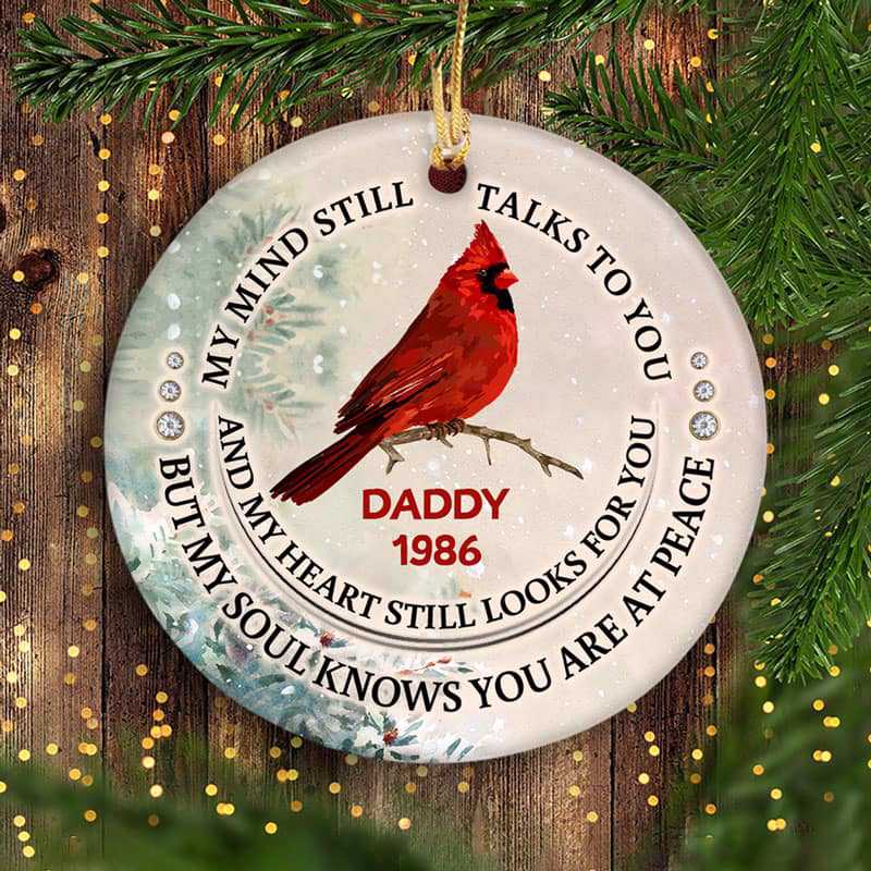 Still Looks For You Cardinal Memorial Family Personalized Circle Ornament