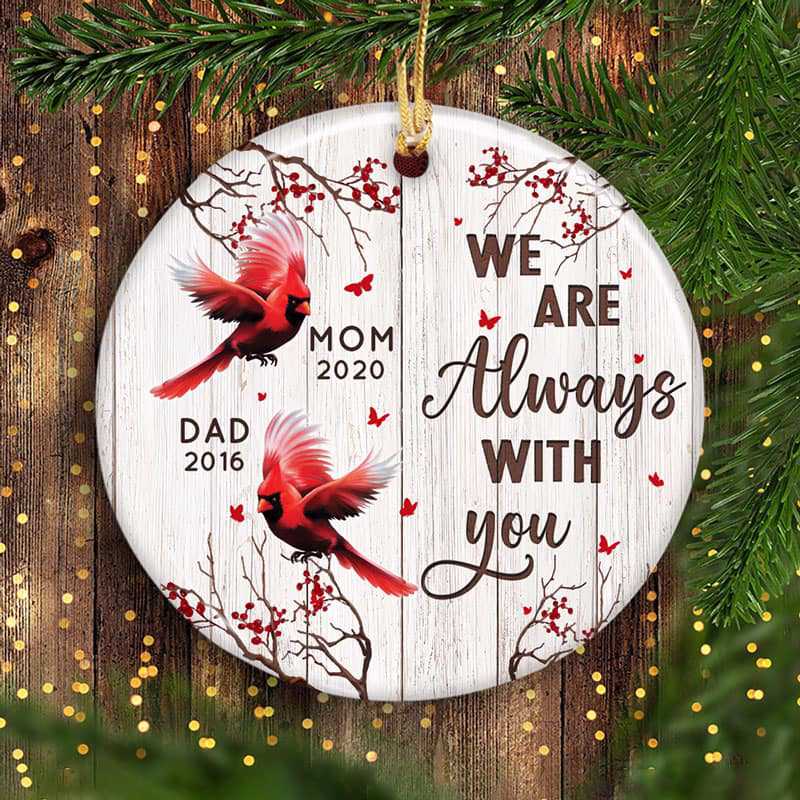 Cardinals Branch Memorial Personalized Circle Ornament