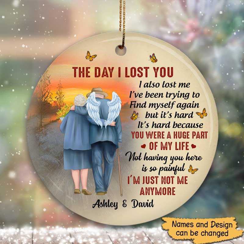 Old Couple The Day I Lost You Personalized Circle Ornament