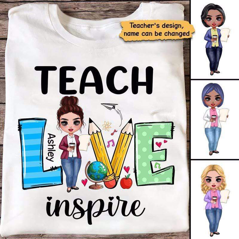 Doll Teacher Teach Love Inspire パーソナライズシャツ