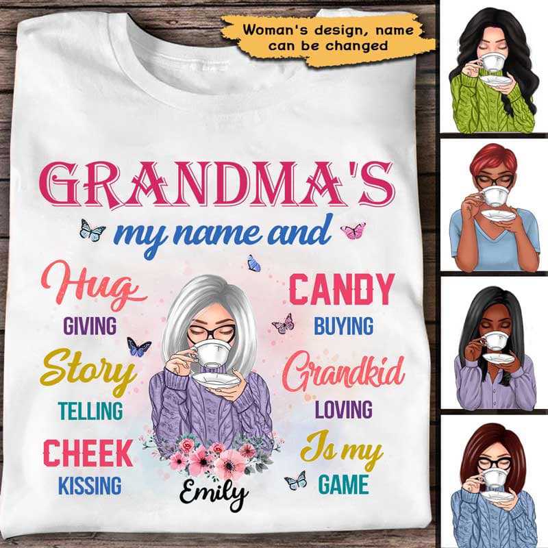 Grandma Is My Name My Game パーソナライズされたシャツ