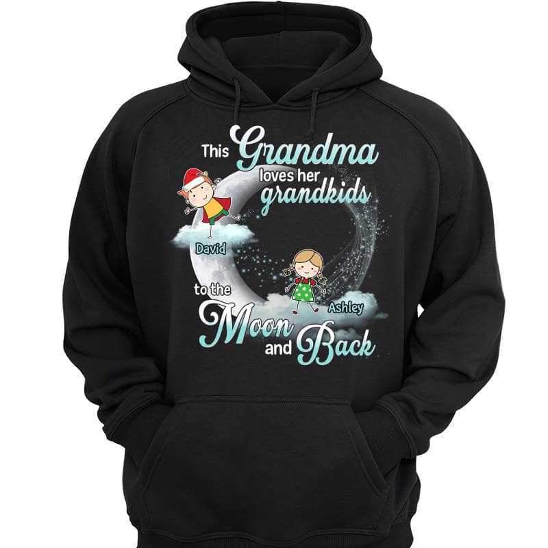 Grandma Loves Her Grandkids Personalized Hoodie Sweatshirt