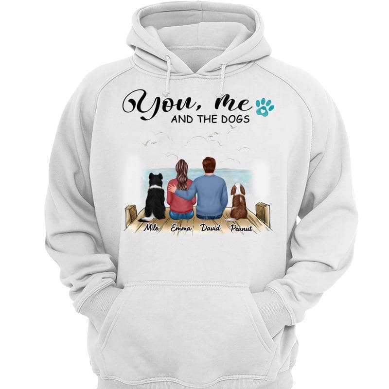 You Me And The Dogs カップル パーソナライズ パーカー スウェットシャツ