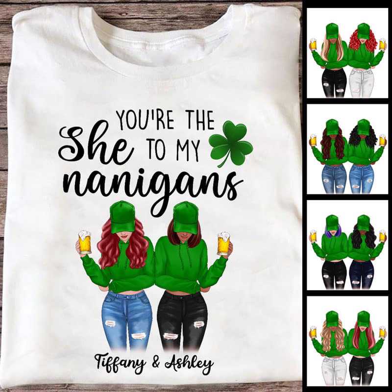 St Patrick Besties Modern Girls Personalized Shirt
