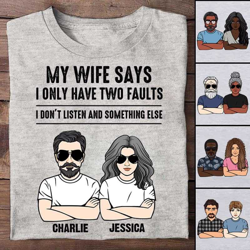 Two Faults Husband Wife Personalized Shirt