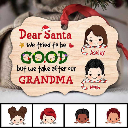 Grandkids Take After Grandma Personalized Christmas Ornament