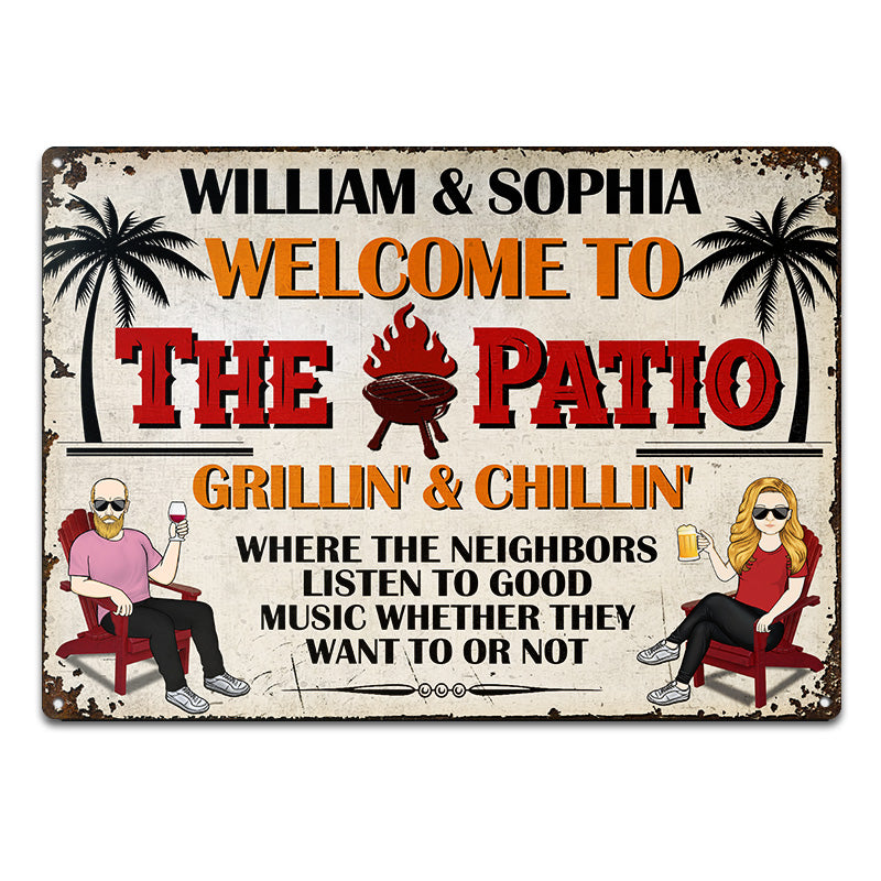 The Patio Listen To Good Music - The Patio 装飾 - パーソナライズされたカスタムクラシックメタルサイン