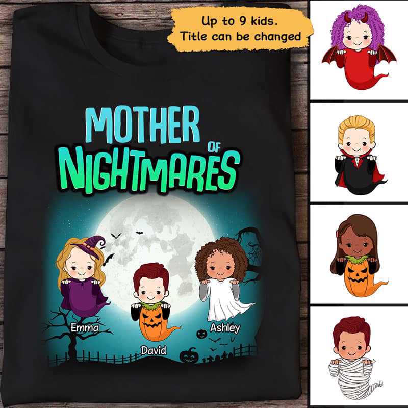 Halloween Mother Father Of Nightmares Kids Personalized Shirt