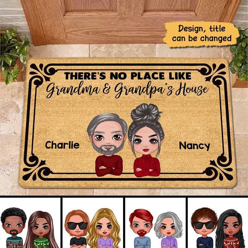 No Place Like Grandparent‘s House Doll Personalized Doormat