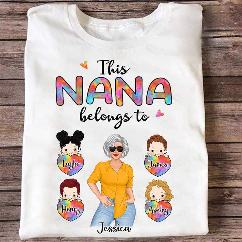 This Posing Nana Belongs To Grandkids Personalized Shirt