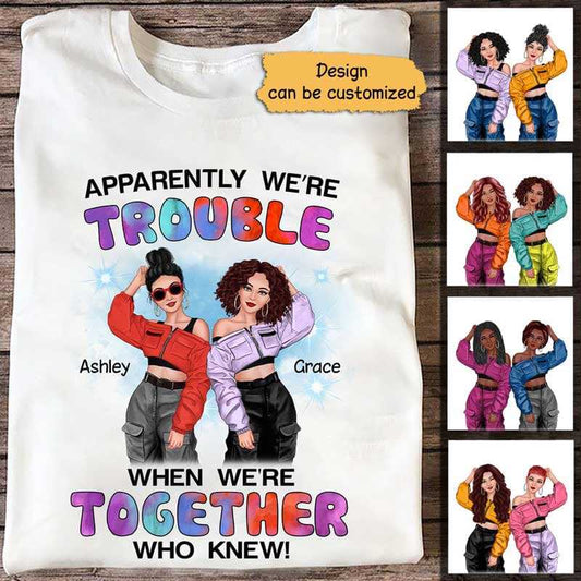 Cool Besties Trouble Together Personalized Shirt