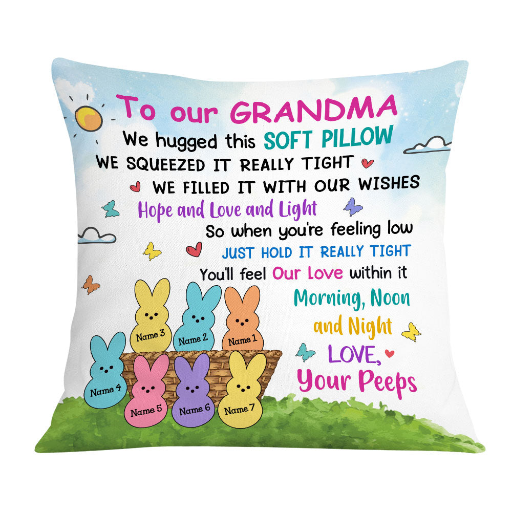 Personalized Easter Mom Grandma Peeps Pillow