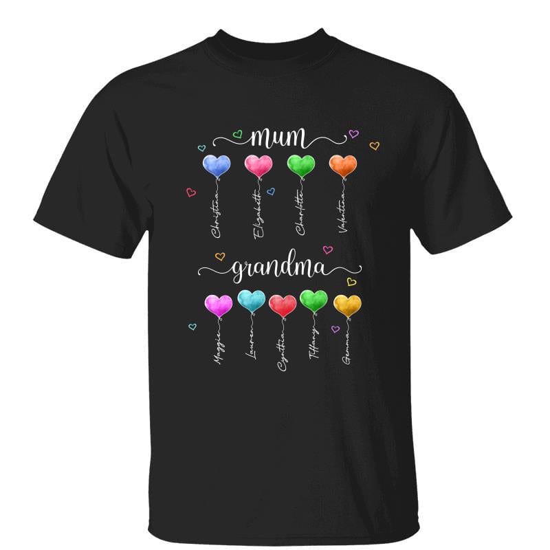 Mum Grandma Heart Balloon UK Personalized Shirt