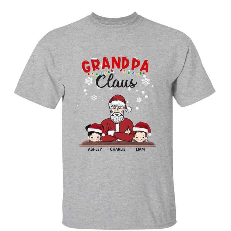 Dad Grandpa Claus And Kids Personalized Shirt