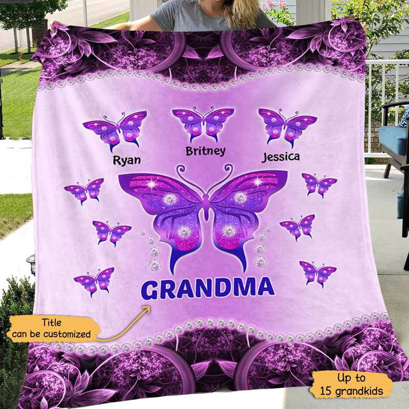 Blanket for grandma discount with grandkids names