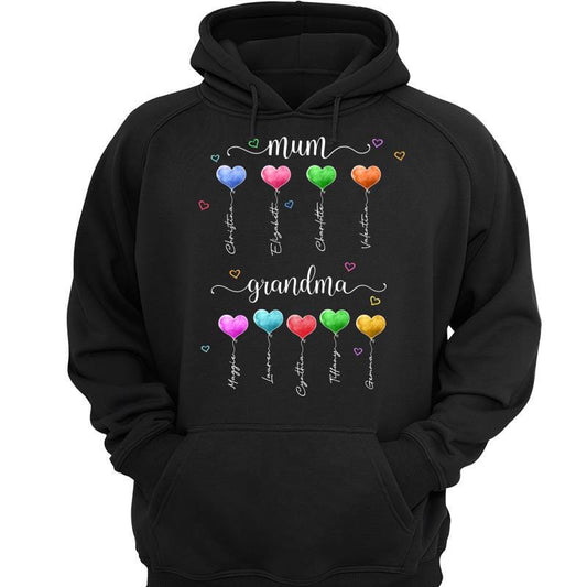 Mum Grandma Heart Balloon UK Personalized Hoodie Sweatshirt