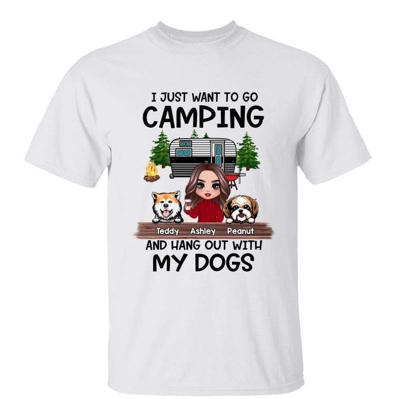 Go Camping And Hang Out With My Dogs Doll Girl Personalized Shirt